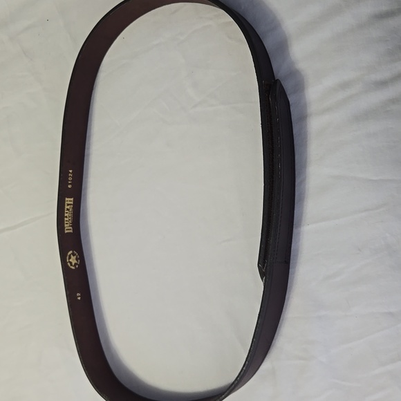 Men's Velcro Duluth Trading Co Dark Brown Leather Belt - 42 - Picture 1 of 4
